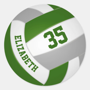 Adesivo Redondo seleção de cinzas verdes: voleibol feminino