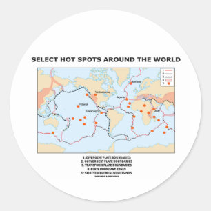 Adesivo Redondo Selecione hot spot em todo o mundo