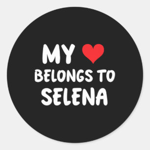 Adesivo Redondo Selena - Meu Coração Pertence a Selena - Amor 