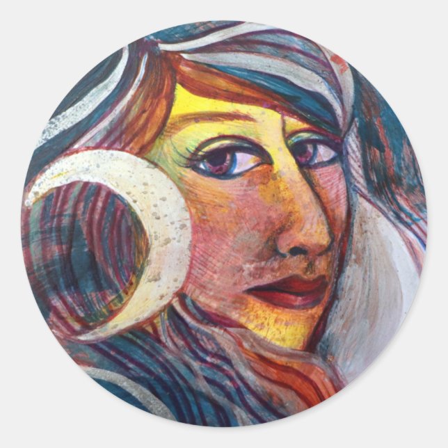 Adesivo Redondo Selene Moon Goddess MoonChild (Frente)