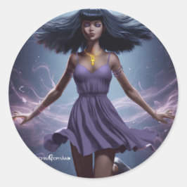 Adesivo Redondo Selene The Magicia - Fantasy Sticker
