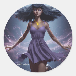 Adesivo Redondo Selene The Magicia - Fantasy Sticker