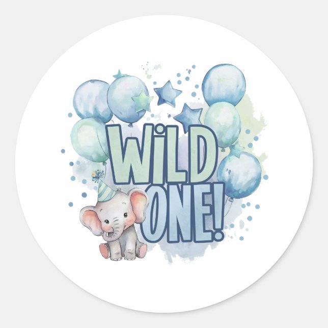 Adesivo Redondo Seletor de Água de Um primeiro aniversario (Frente)