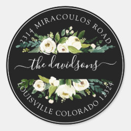 Adesivo Redondo Seletor de Envelope de Retorno Floral de Creme Bra