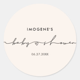 Adesivo Redondo Seletor de envelope do Chá de fraldas de script br