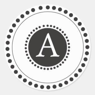 Adesivo Redondo Seletor de envelope personalizado preto