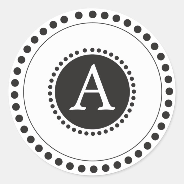 Adesivo Redondo Seletor de envelope personalizado preto (Frente)