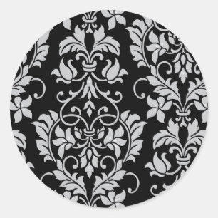 Adesivo Redondo Seletor de envelopes de Casamento tema damasco pre