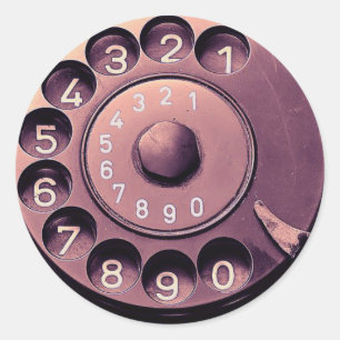 Adesivo Redondo Seletor de telefone retro