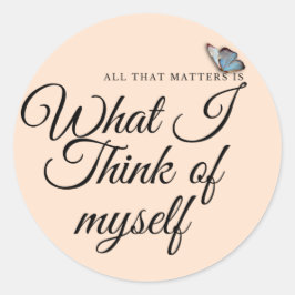 Adesivo Redondo self love self-care cita Classic Round Sticker