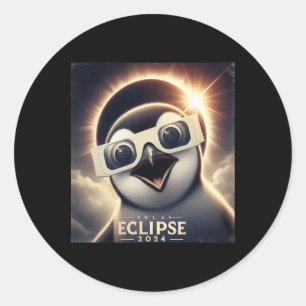 Adesivo Redondo Selfie Penguin Kids Mens Eclipse Solar