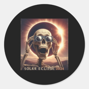 Adesivo Redondo Selfie Skeleton Kids Mens Eclipse Solar