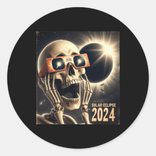 Adesivo Redondo Selfie Skeleton Kids Mens Eclipse Solar 2