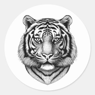 Adesivo Redondo Selgle Tiger Face safari