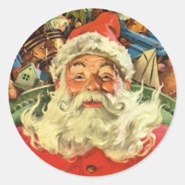 Adesivo Redondo SELLO DE SOBRE : NAVIDAD VINTAGE : Papá Noel