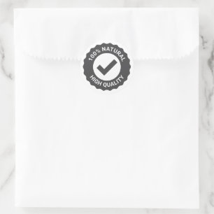 Adesivo Redondo Selo 100% natural de alta qualidade com marca de v