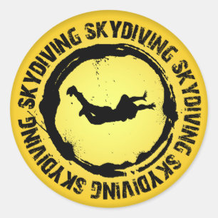 Adesivo Redondo Selo agradável de Skydiving