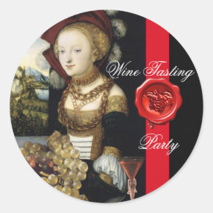 ADESIVO REDONDO SELO ANTIGO DA CERA DO PARTIDO DA DEGUSTAÇÃO DE