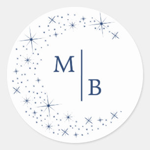 Adesivo Redondo Selo Celestial Elegante da Lua para Envelope de Ca