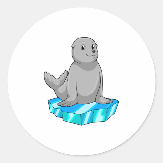 Adesivo Redondo Selo com flutuação de gelo (Frente)