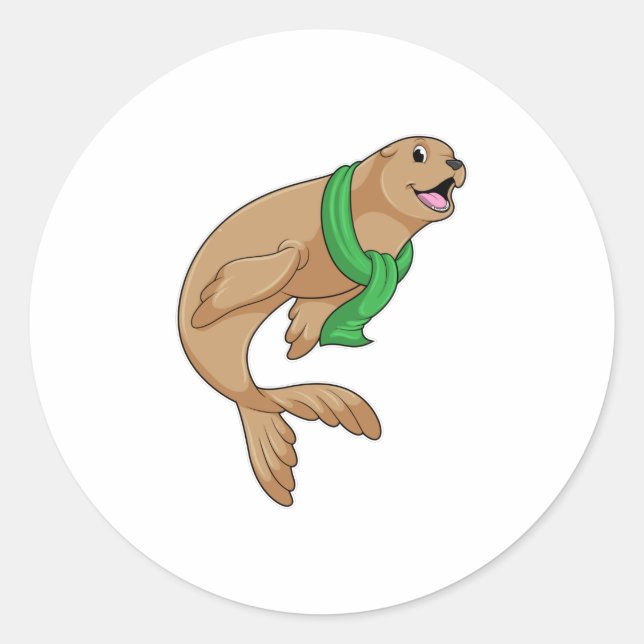 Adesivo Redondo Selo com Scarf (Frente)