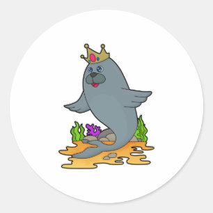 Adesivo Redondo Selo como rei com coroa