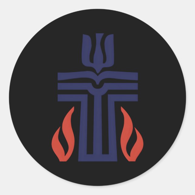Adesivo Redondo Selo Cruzado da Igreja Presbiteriana (Frente)