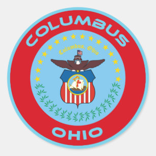 Adesivo Redondo Selo da bandeira de Columbo Ohio