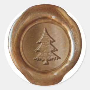 Adesivo Redondo Selo da cera do falso - cobre - ÁRVORE de NATAL I