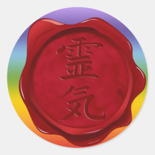 Adesivo Redondo selo da cera - REIKI chakren cores
