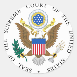 Adesivo Redondo Selo da corte suprema dos Estados Unidos