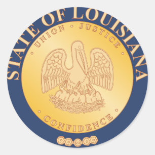 Adesivo Redondo Selo da Louisiana (1890-2010)
