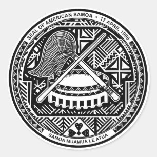 Adesivo Redondo Selo da Samoa Americana