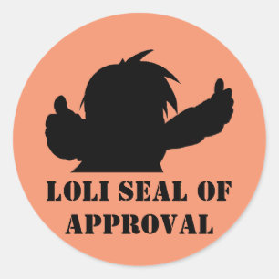 Adesivo Redondo Selo de aprovação de Loli