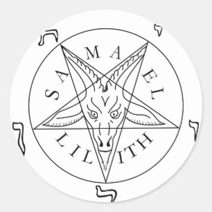 Adesivo Redondo Selo de Baphomet