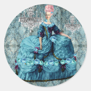 Adesivo Redondo Selo de Bella Azul Marie-Antoinette