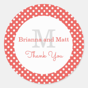 Adesivo Redondo Selo de Bolinhas Vermelha e Branca