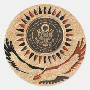 ADESIVO REDONDO SELO DE BRONZE AMERICANO EAGLE