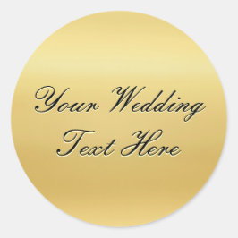 Adesivo Redondo Selo de Casamento Dourado Personalizável