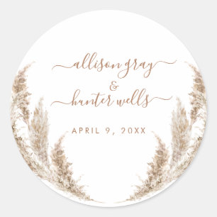 Adesivo Redondo Selo de Casamento Floral