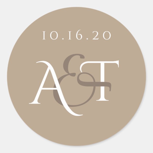 Adesivo Redondo Selo de Casamento Monograma