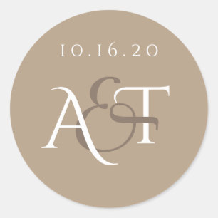 Adesivo Redondo Selo de Casamento Monograma