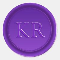 Selo de Cera de Monograma Elegante Roxo