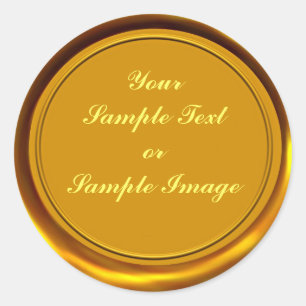 Adesivo Redondo Selo de cera de ouro
