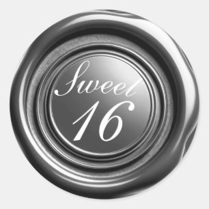 Adesivo Redondo Selo de Cera de Vela Prateado Escuro Pingando Doce