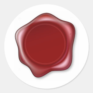 Adesivo Redondo Selo de Cera Vermelha