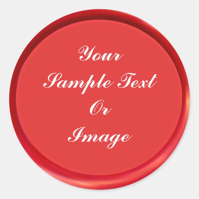Adesivo Redondo Selo de Cera Vermelha (Frente)