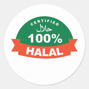 Adesivo Redondo Selo de Certificado Islâmico Halal