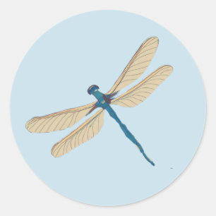 Adesivo Redondo Selo de Convite de Dragonfly