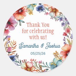 Adesivo Redondo Selo de convite para casamento elegante